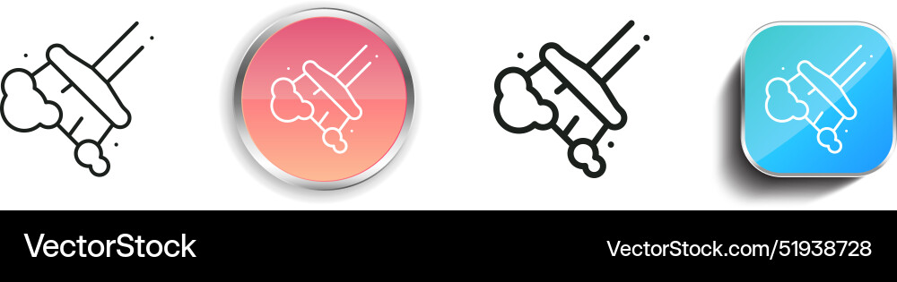 Broom icon thin linear regular and button style vector image