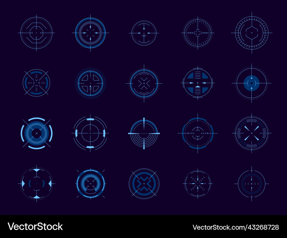 Futuristische Zielpointer Kreis hud Benutzeroberfläche Futuristische Zielpointer Kreis hud Benutzeroberfläche vektorbild