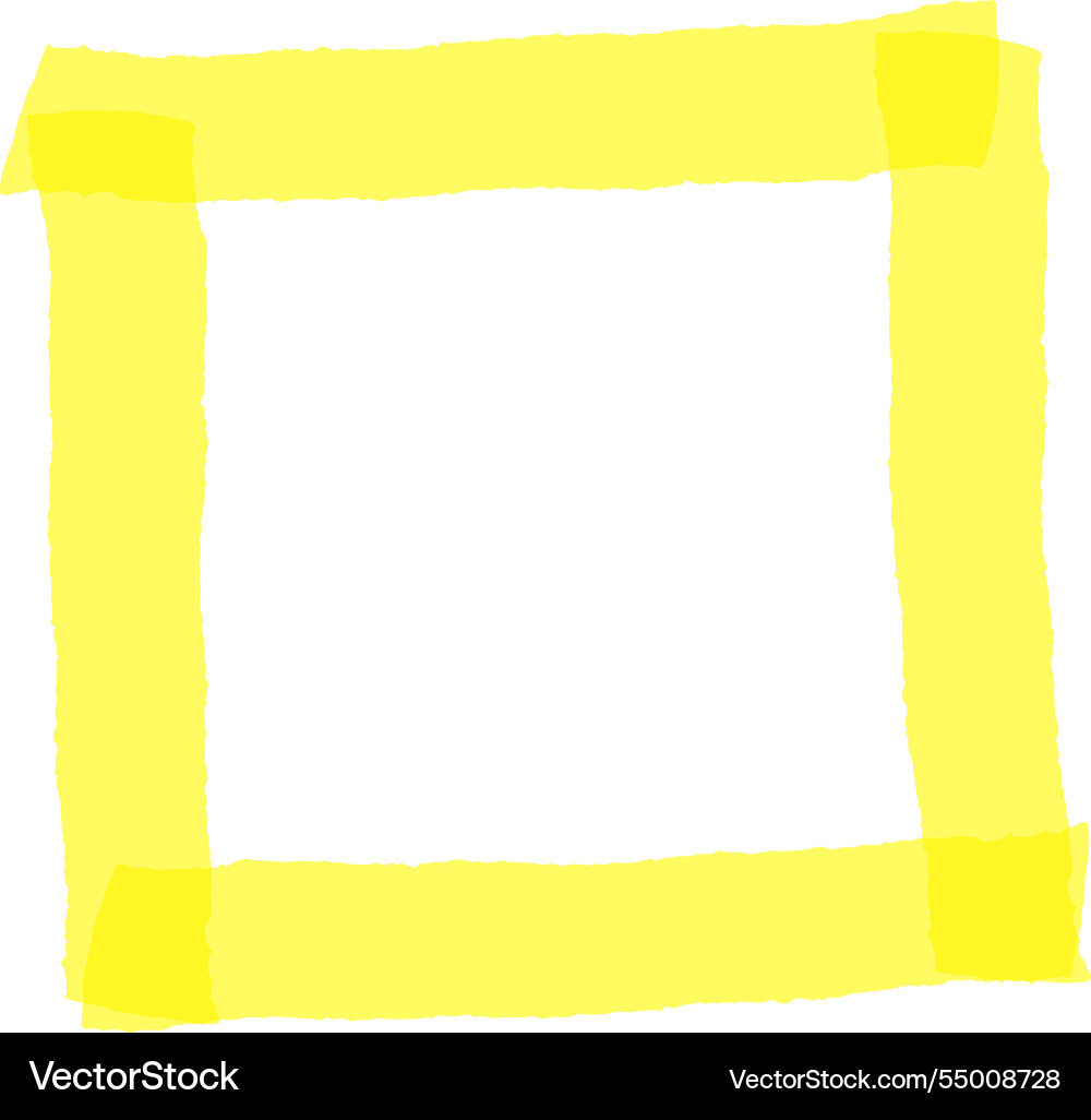 Gelbes Klebeband mit quadratischem Rahmen Gelbes Klebeband mit quadratischem Rahmen vektorbild