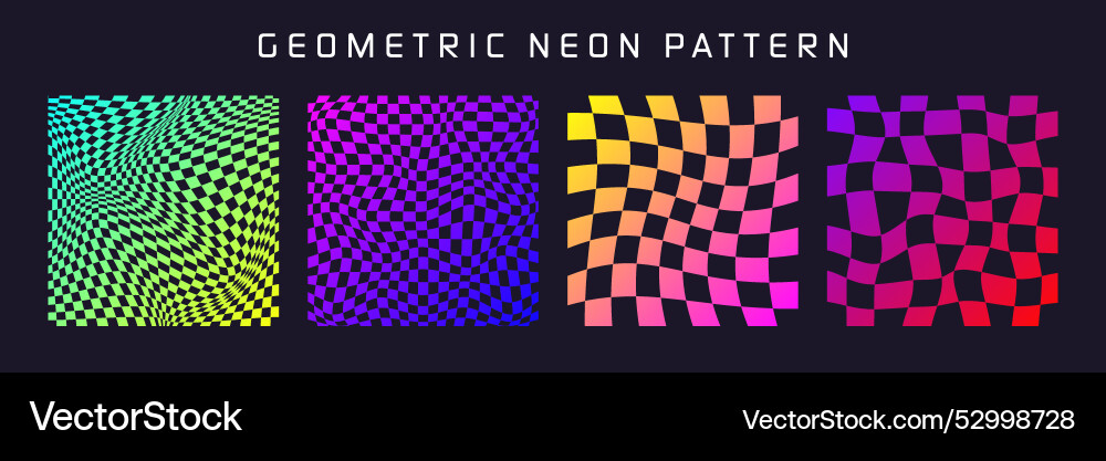Groovy checkered pattern colorful distorted tiled Groovy checkered pattern colorful distorted tiled Vector Image