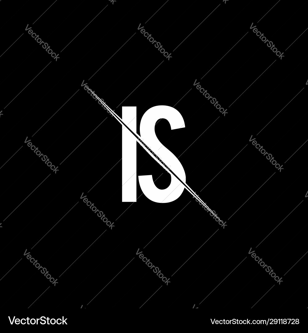 Is logo monogram with slash style design template vector image