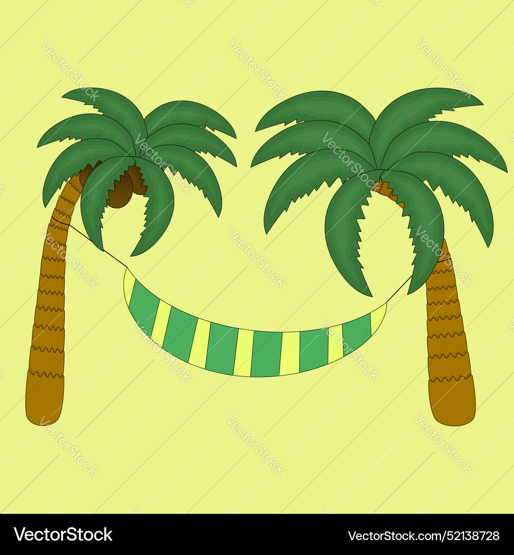 Palm trees with hammock Vector Image