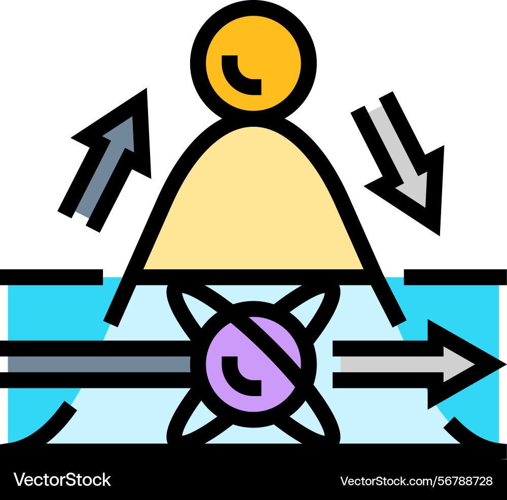Tunneling quantum computer color icon Tunneling quantum computer color icon vector image