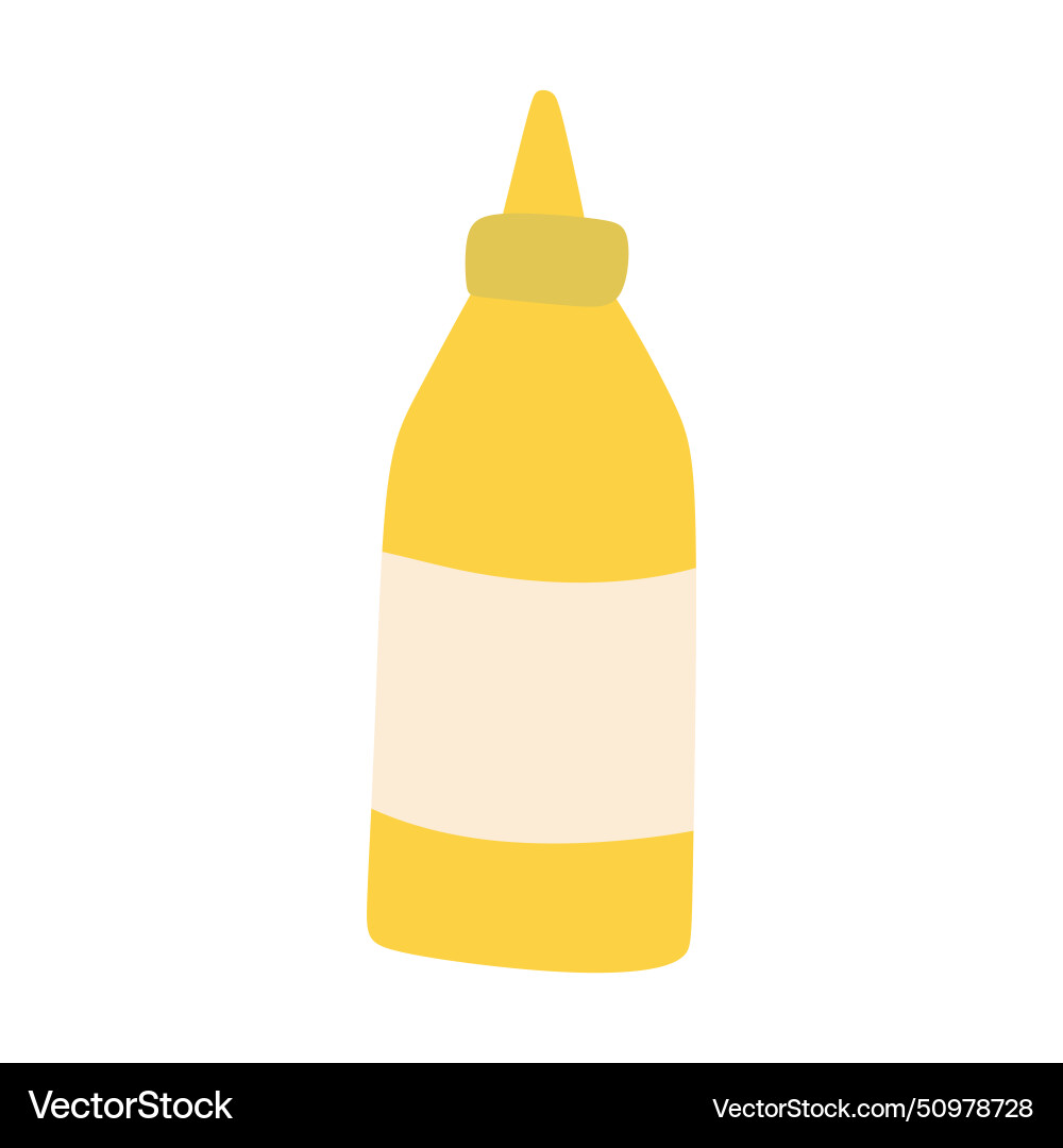 Yellow mustard bottle on white background Vector Image