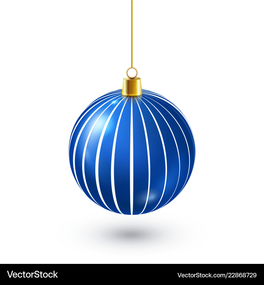Christmas tree shiny blue ball new year Christmas tree shiny blue ball new year vector image