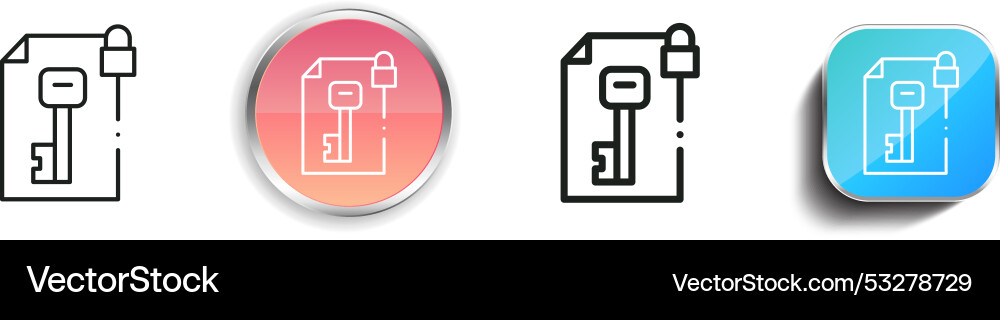 Data encryption icon thin linear regular vector image
