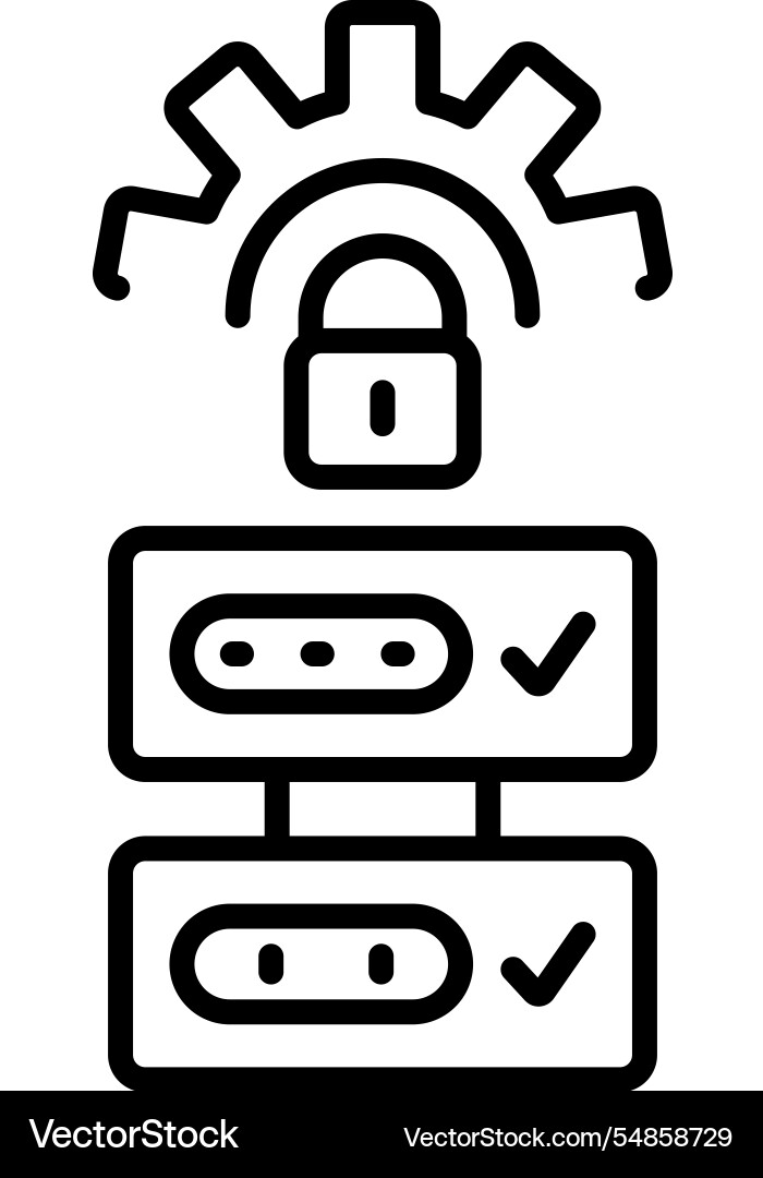 Datenbankauthentifizierung Vektorbild