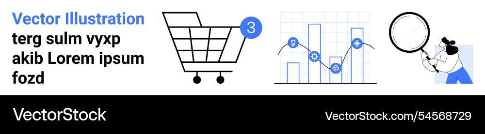 E-commerce shopping cart data analysis graph Vector Image
