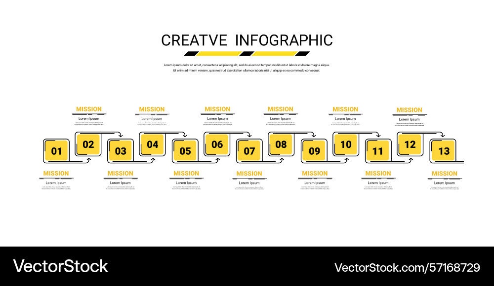Infographic design template with numbers 13 Vector Image