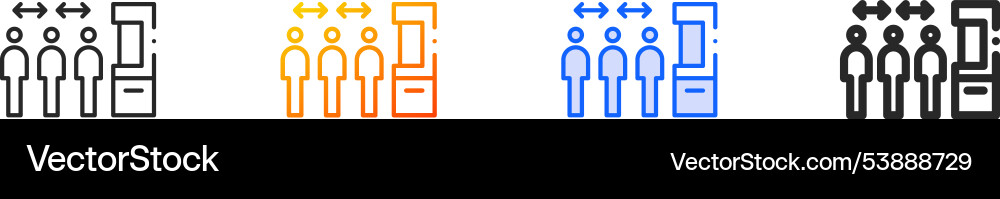 Line up iconthin linear gradient blue stroke Line up iconthin linear gradient blue stroke vector image