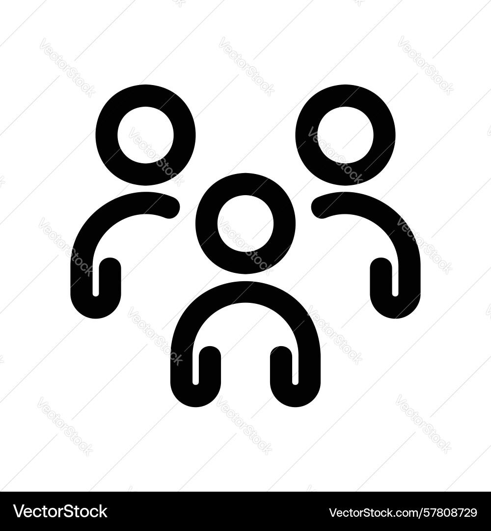 Outline icon representing a small group of three vector image