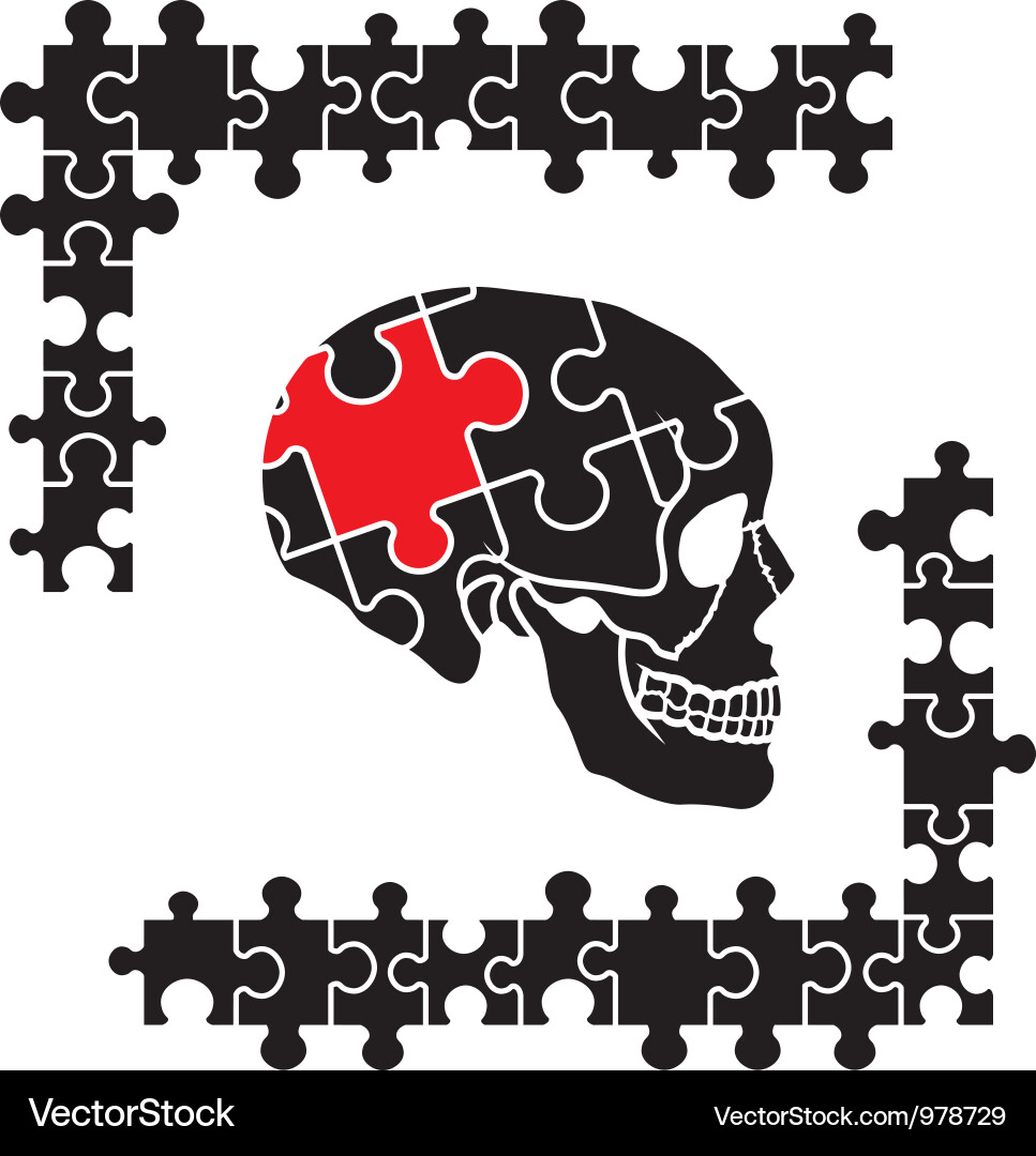 Puzzle skull Vector Image