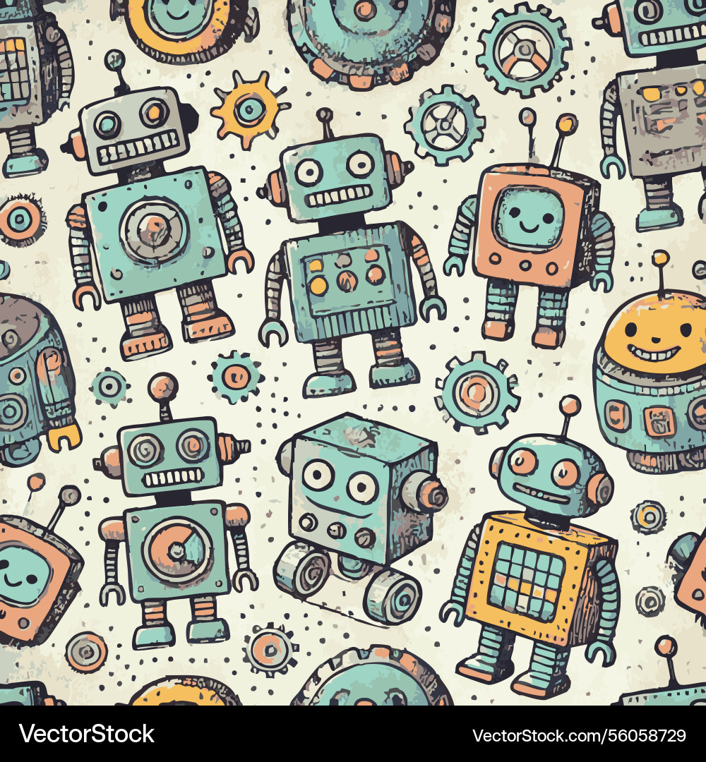 Robust robots print design Robust robots print design Vector Image