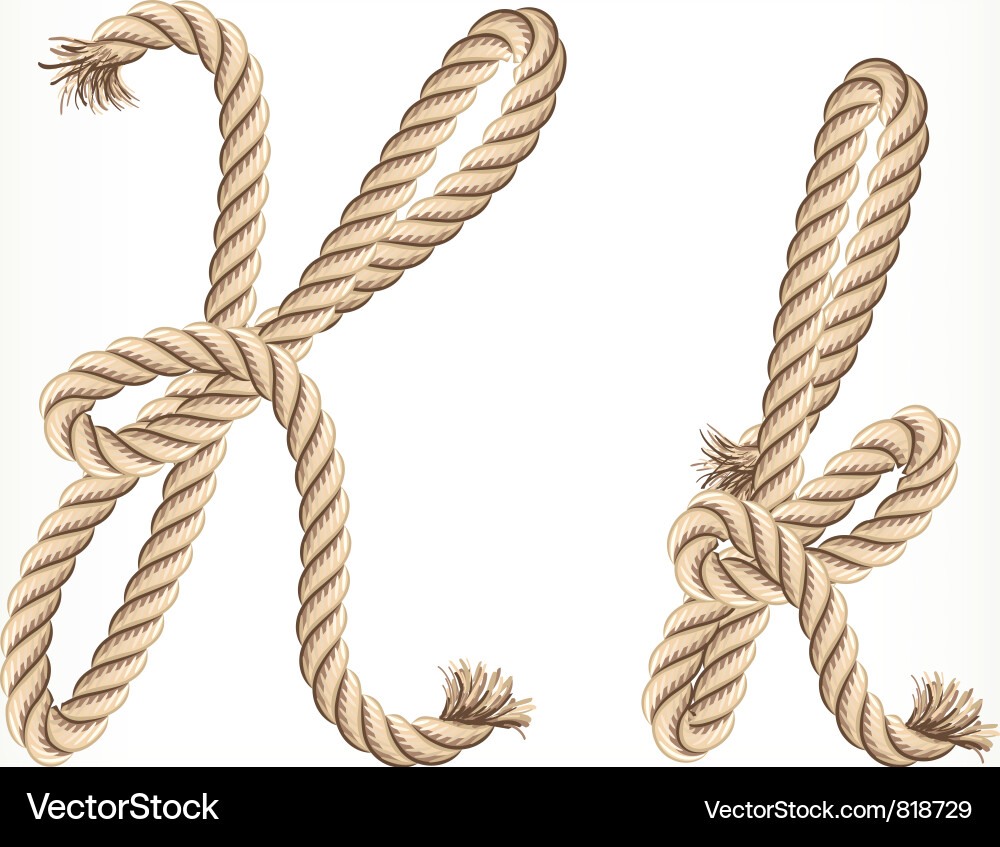 Rope Knot Letter K Vector Image