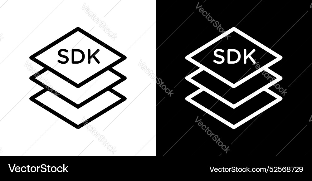 Sdk icon set on white background Vector Image