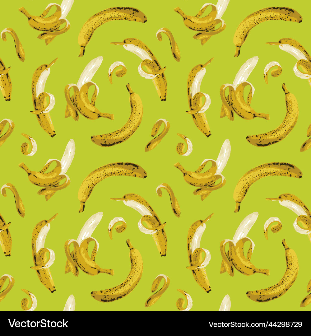 Seamless pattern with ripe bananas on backdrop Seamless pattern with ripe bananas on backdrop vector image