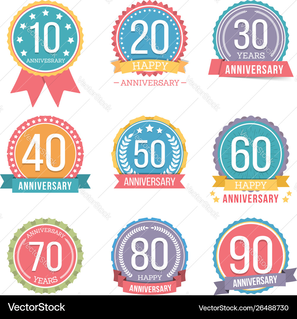 Anniversary Celebration Emblems vector image