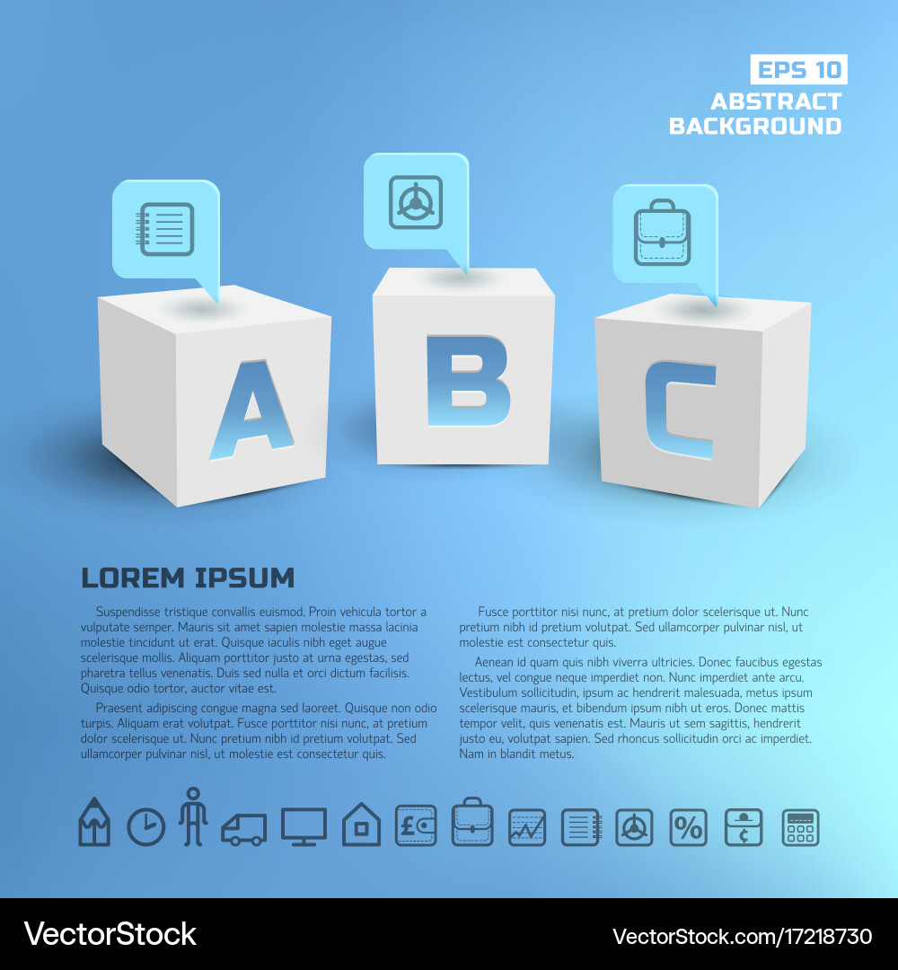 Business pointers at cubes background vector image