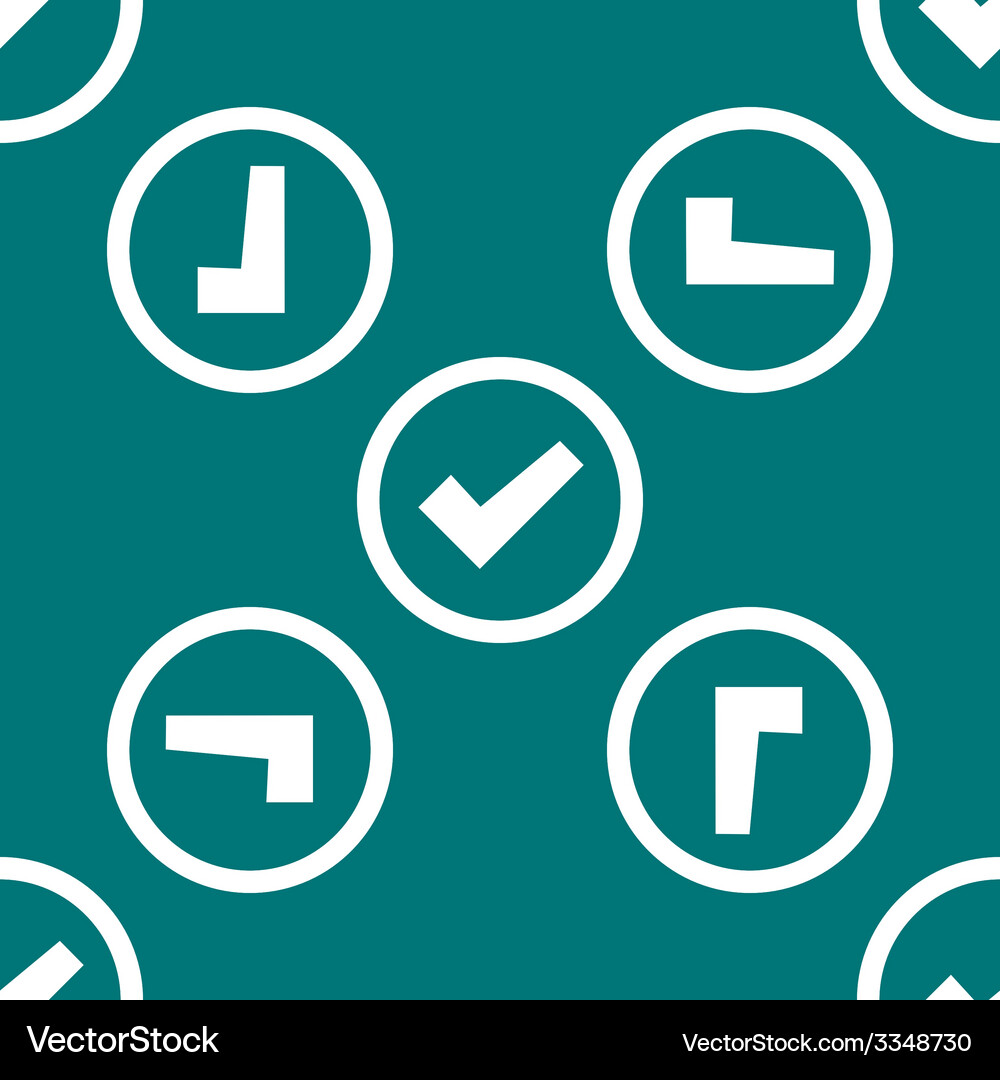 Check mark web icon flat design seamless pattern Vector Image