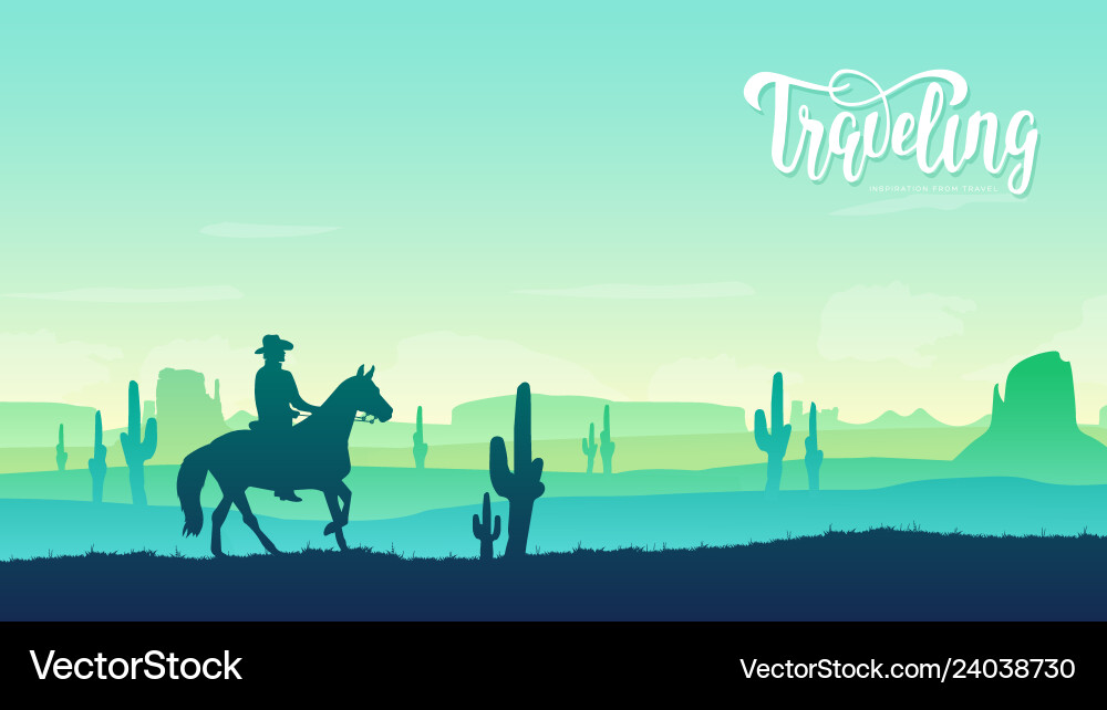 Cowboy riding a horse concept Cowboy riding a horse concept vector image