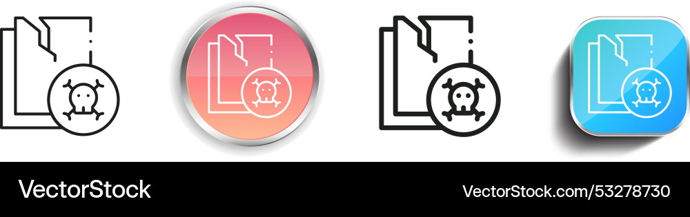 Data loss icon thin linear regular and button Vector Image