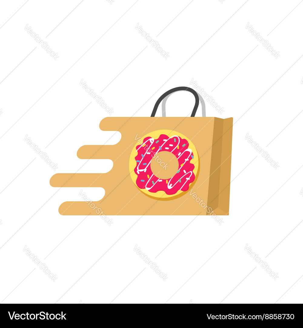 Food Delivery - Donut Logo Vector Image
