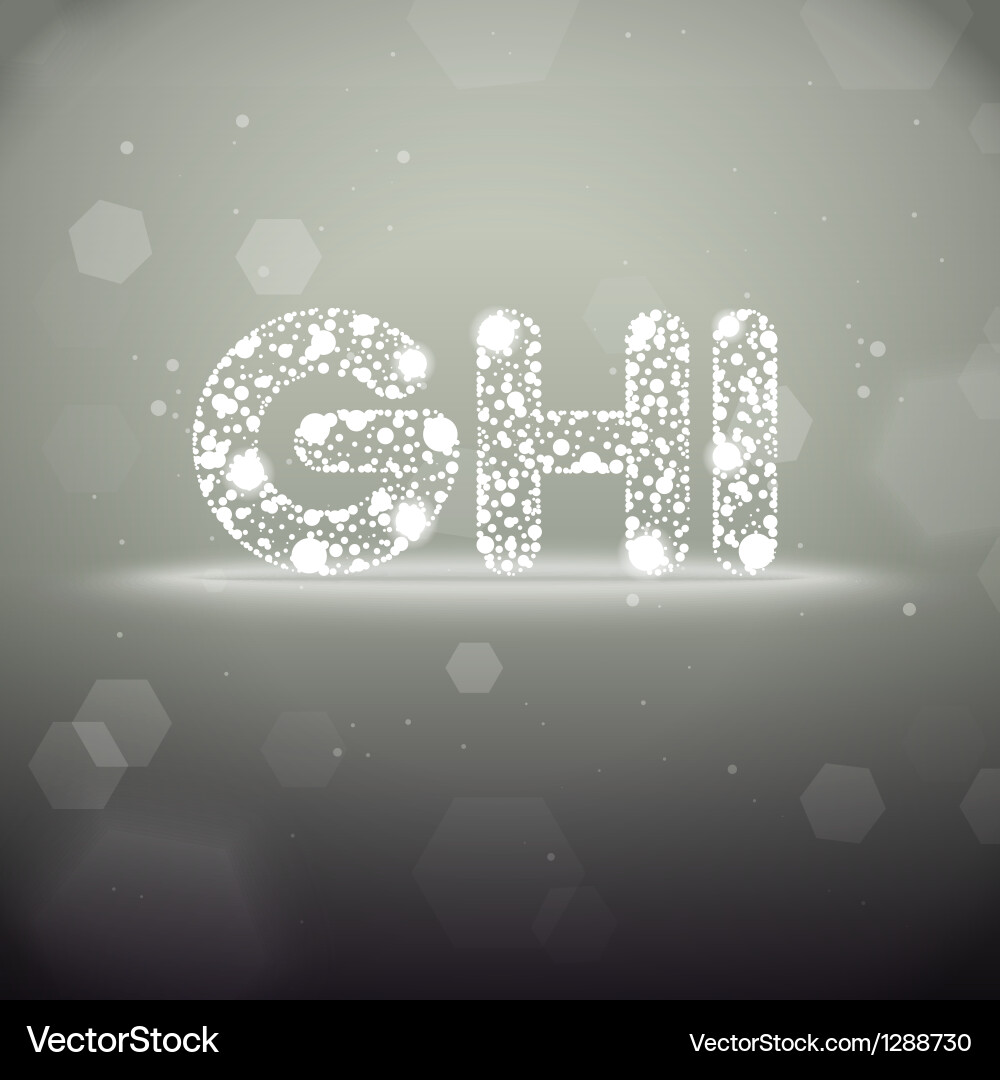 Glowing font from g to i on bokeh background vector image
