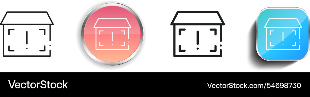 Hazard icon thin linear regular and button style vector image