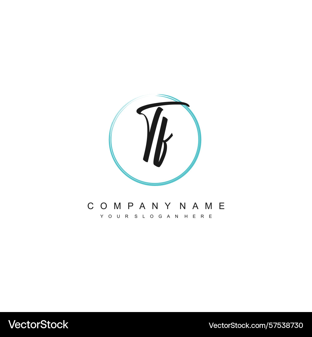Minimal signature logo design with tf initials Minimal signature logo design with tf initials Vector Image