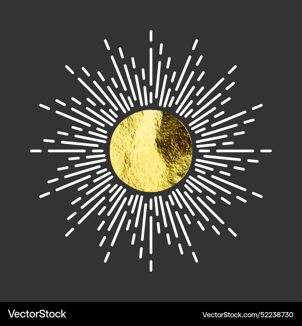 Vintage Sonnenburst Sonnenuntergang Balken Goldfolie glänzend Vintage Sonnenburst Sonnenuntergang Balken Goldfolie glänzend vektorbild