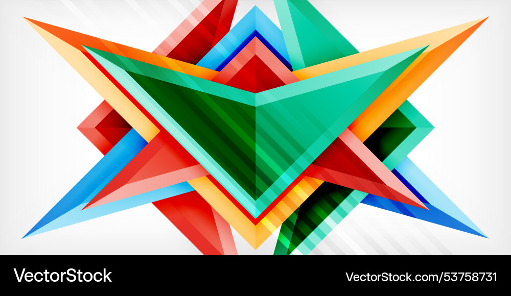 Abstract background color triangles and arrows Vector Image