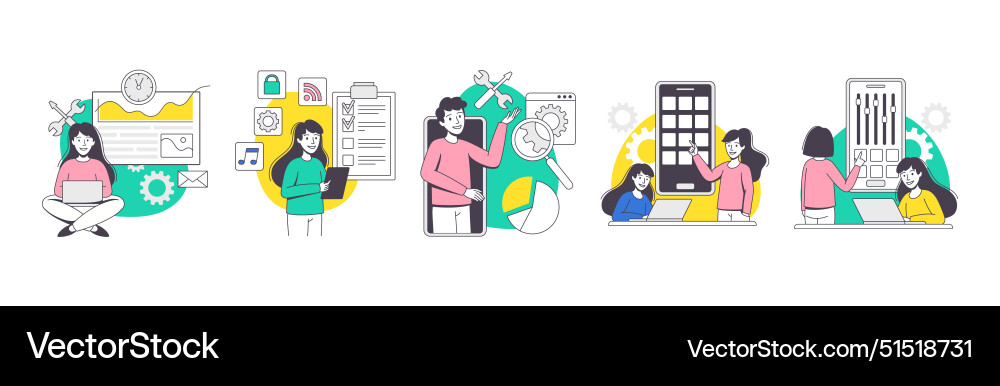 App dev professional developing software App dev professional developing software vector image