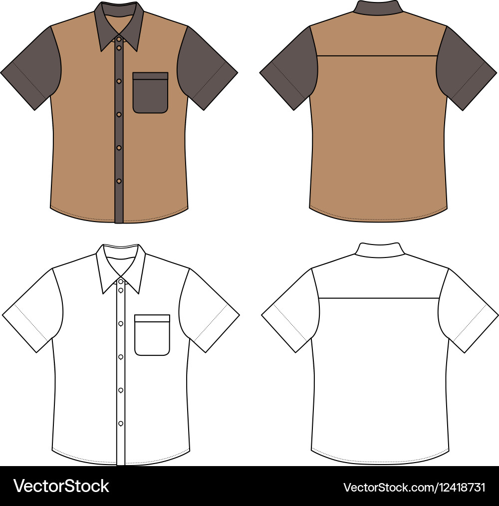 Buttoned Shirt Template Vector Image