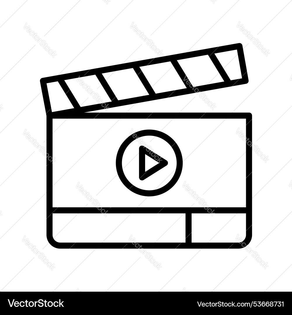 Clapper icon outline style design isolated Vector Image