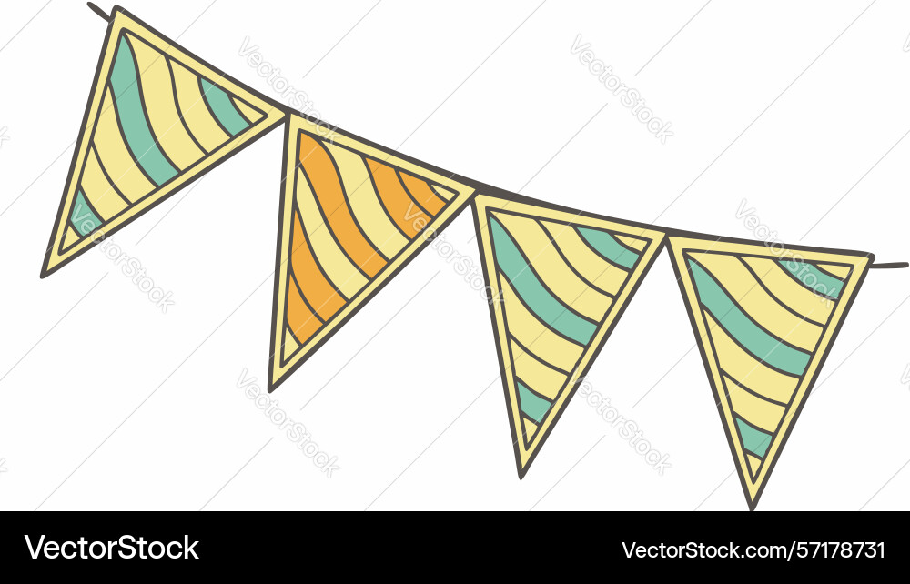 Geometric patterned bunting banners adding modern Vector Image