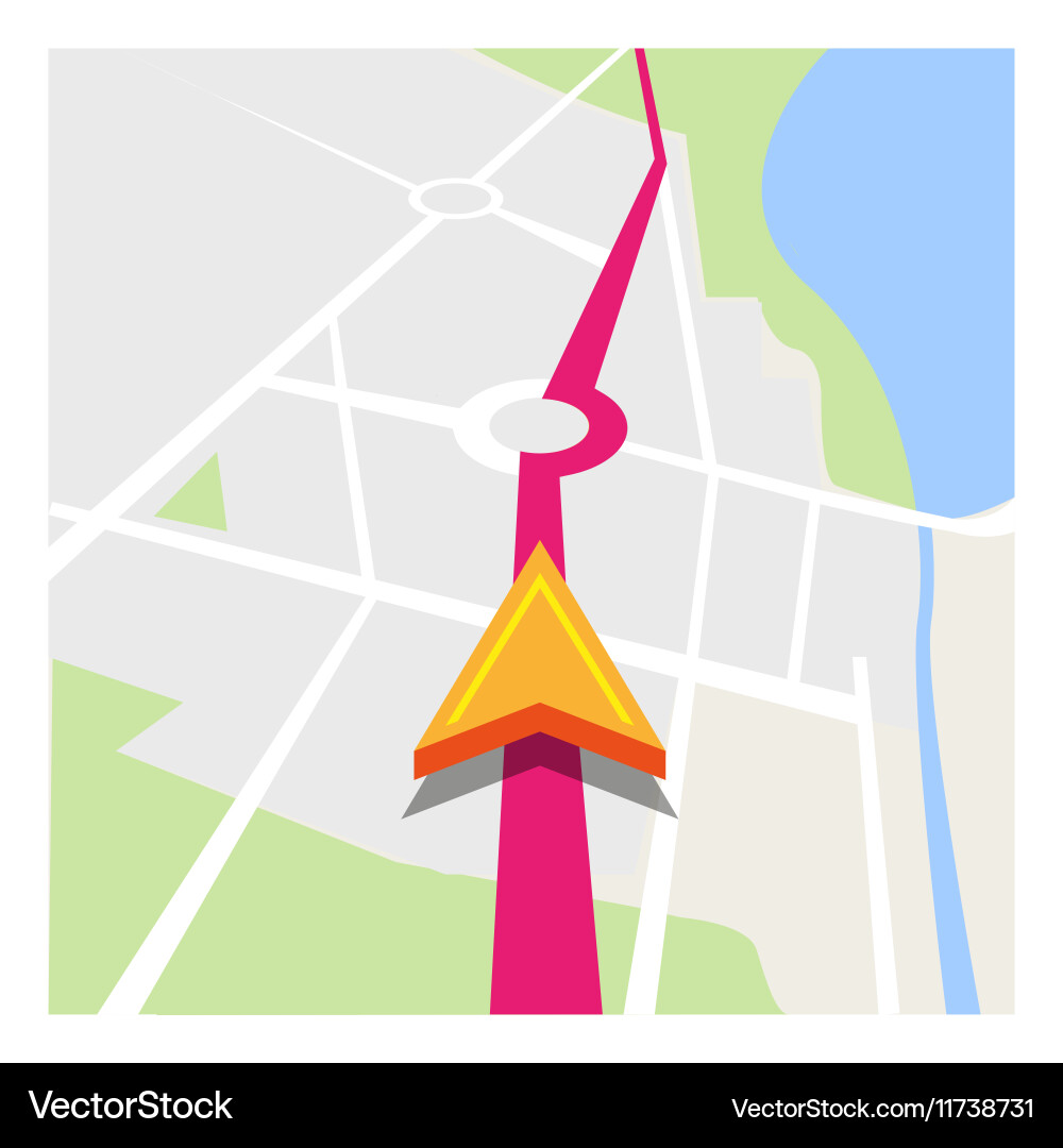 Navigation - map with arrow Vector Image