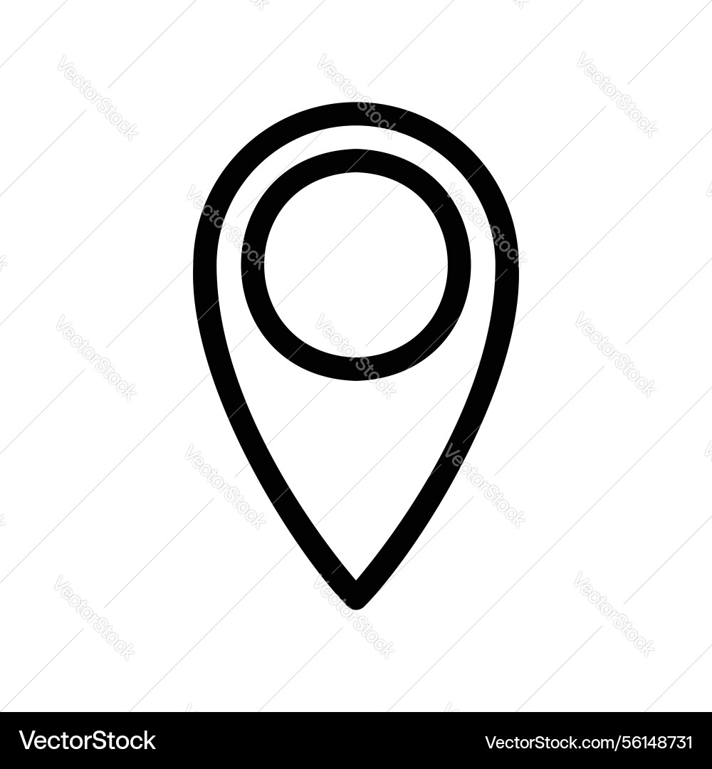 Outline style map location pin marker Vector Image