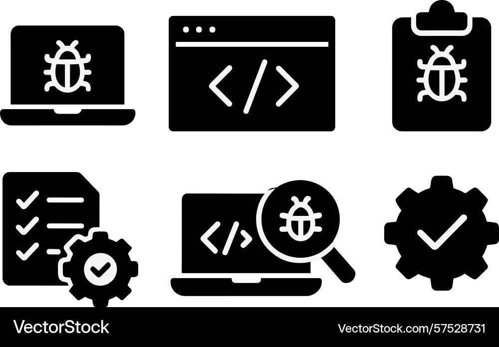 Software debugging tools showcase various icons Software debugging tools showcase various icons vector image