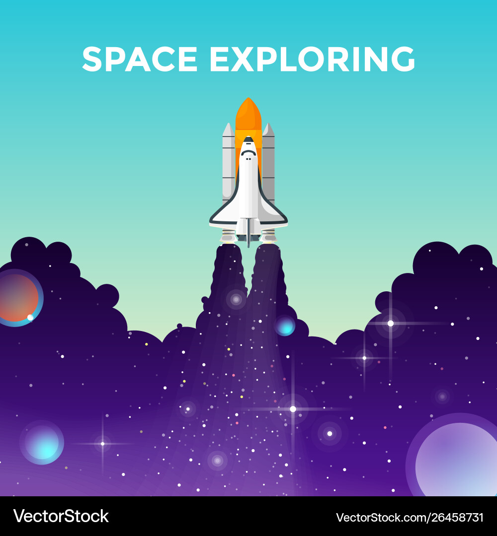 Space Shuttle Launch Template vector image