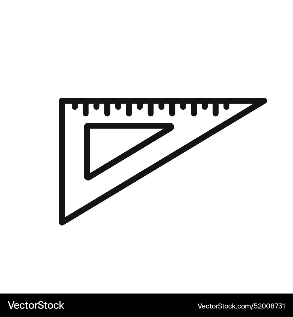 Technical triangle ruler icon for accurate Technical triangle ruler icon for accurate vector image