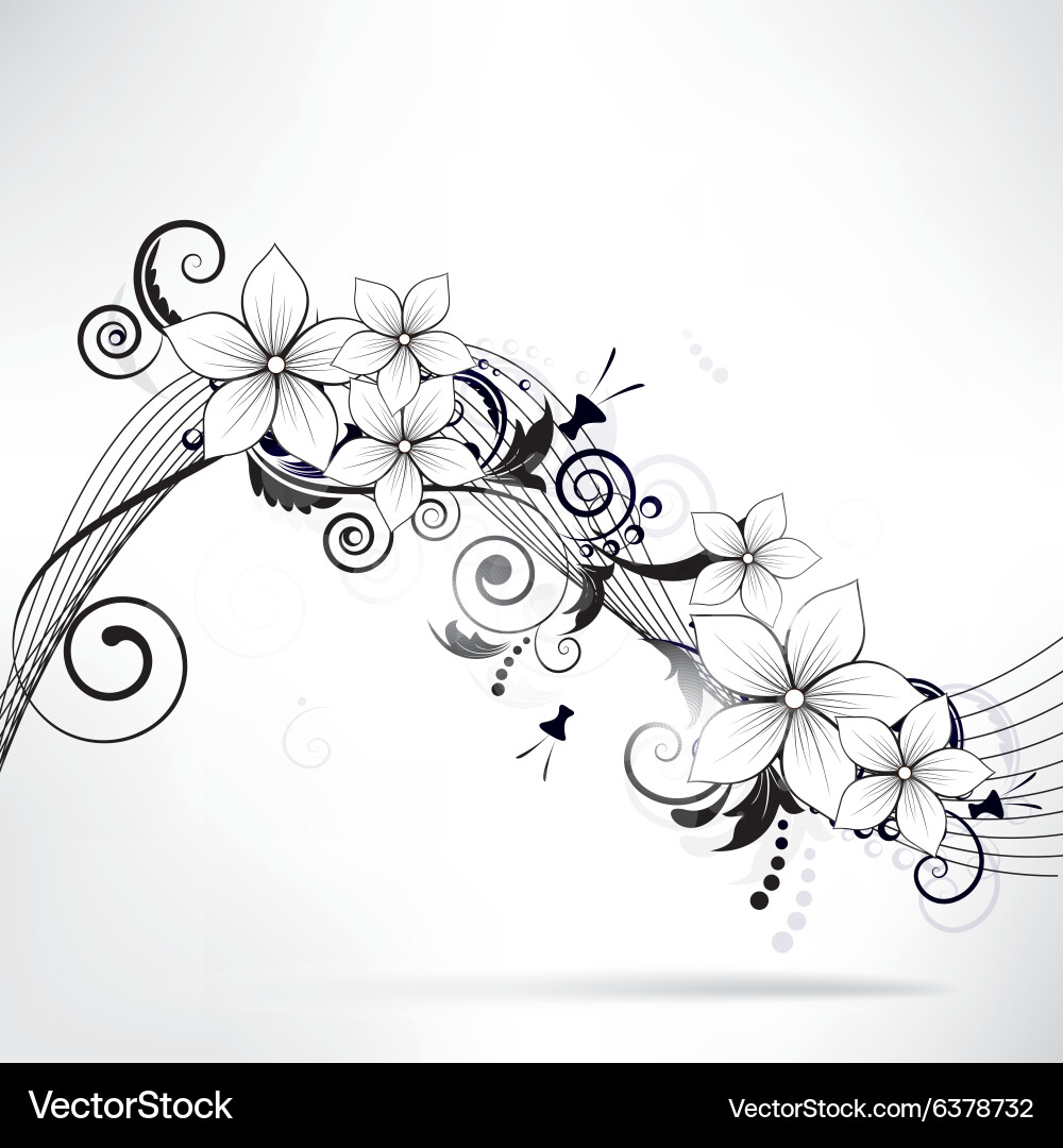 Abstract background with floral elements Vector Image