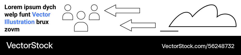 Abstract concept of group communication with data Abstract concept of group communication with data Vector Image