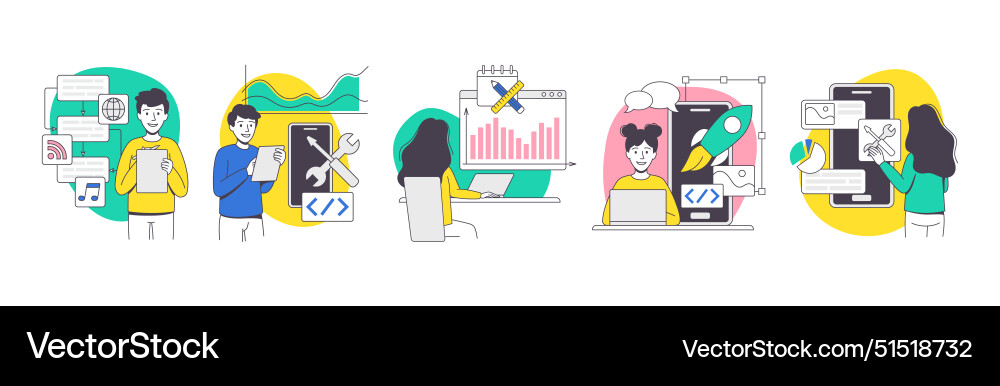 App dev professional developing software App dev professional developing software vector image