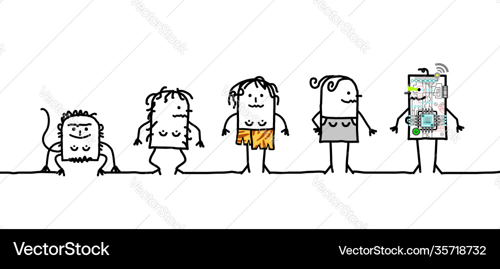 Cartoon lustige weibliche Figuren und Mensch Cartoon lustige weibliche Figuren und Mensch vektorbild