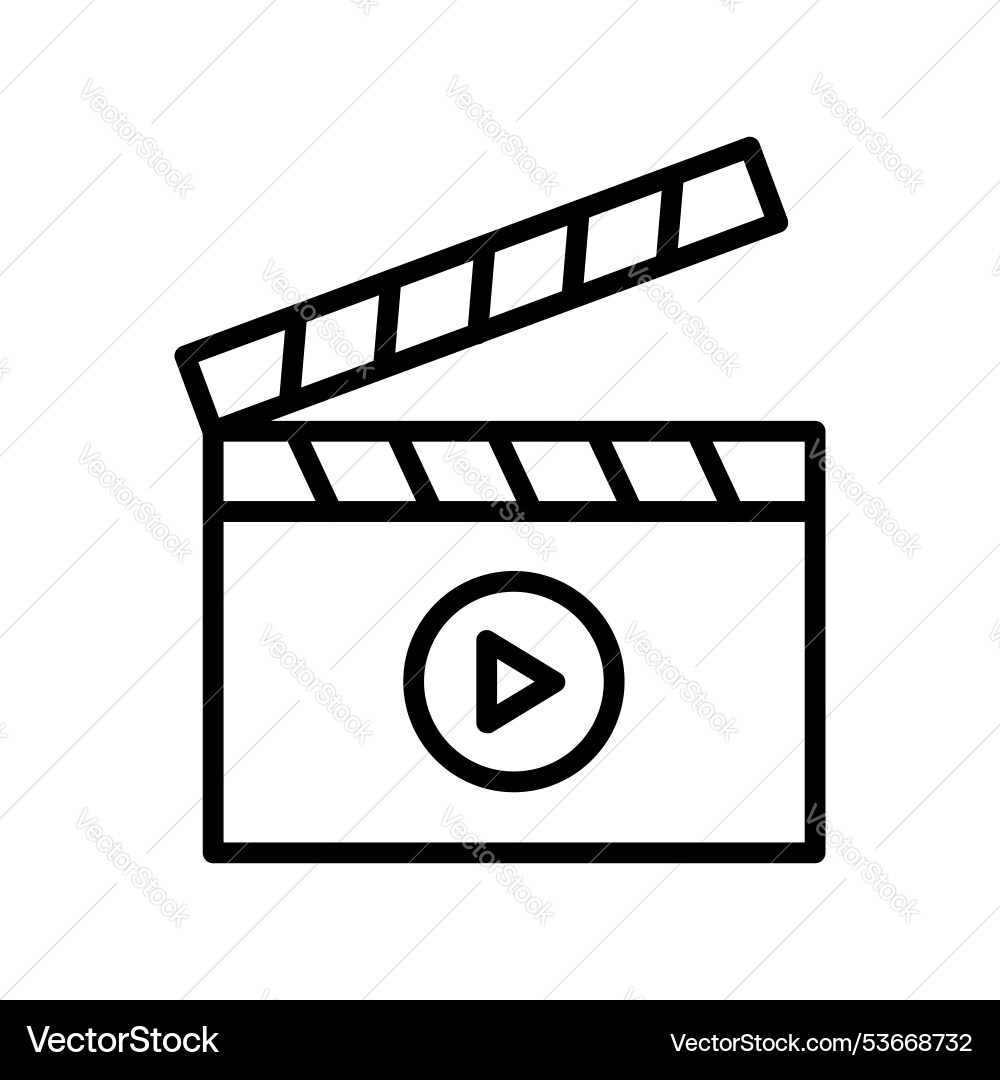 Clapper icon outline style design isolated Clapper icon outline style design isolated vector image