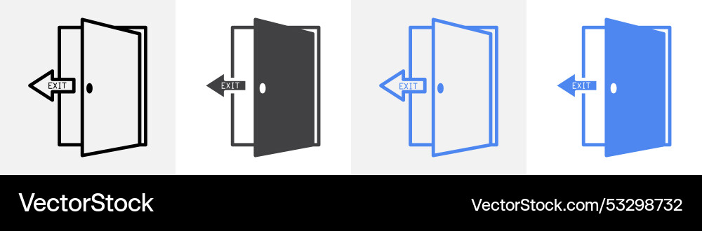 Exit icon set use for web ui or app Exit icon set use for web ui or app vector image