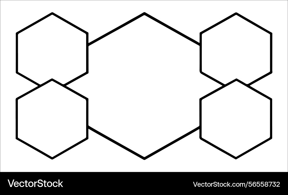 Geometric hexagonal cluster with interconnected Geometric hexagonal cluster with interconnected Vector Image