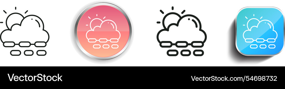 Haze icon thin linear regular and button style vector image