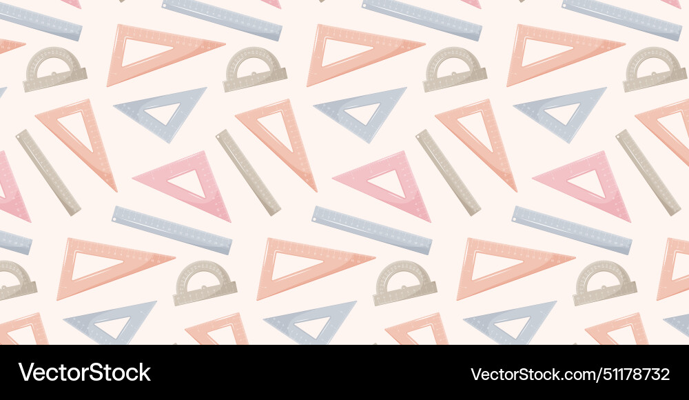 School supplies seamless pattern flat design Vector Image