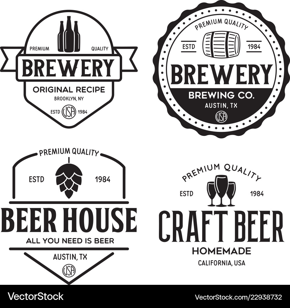 Set of vintage monochrome badge logo templates Set of vintage monochrome badge logo templates vector image